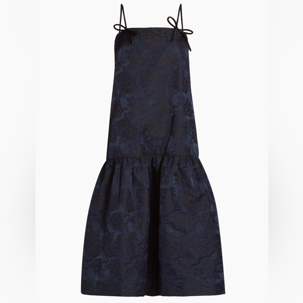 Ganni Floral Jacquard Midi-Dress